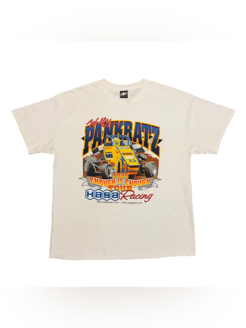 Vintage 2005 Wally Pankratz Racing Graphic T-Shirt White XL